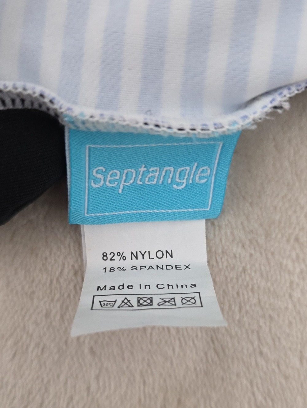 Septangle Size 16 Blue Stripe Tankini Swim Top Tummy Control - Picture 9 of 10